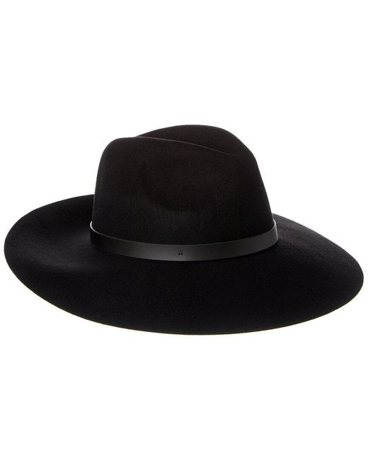 Phenix Widebrim Leathertrim Wool Fedora in Black Lyst