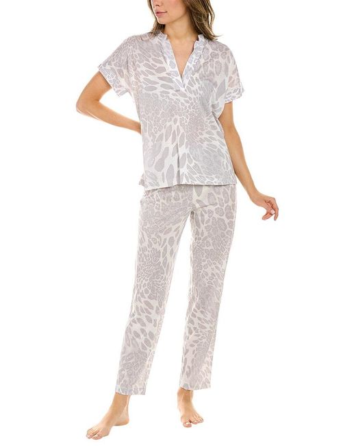Natori 2pc Paradise Leopard Pajama Set in Gray | Lyst