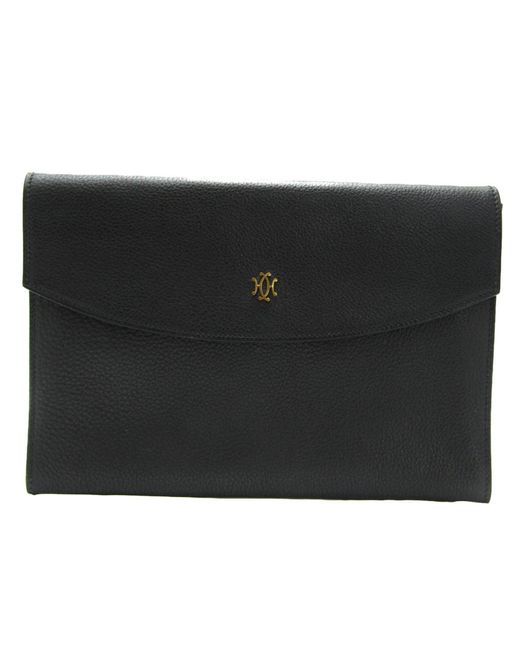 Hermès Black Leather Clutch Bag (pre-owned)