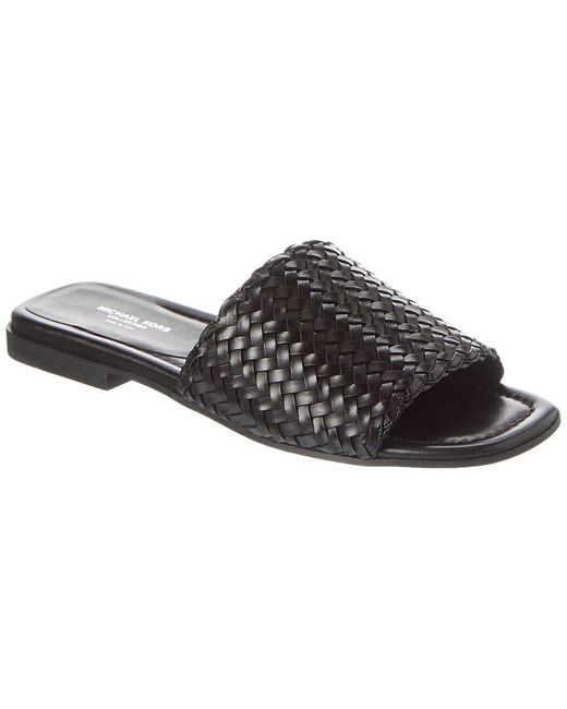 Michael Kors Black Mcgraw Leather Sandal