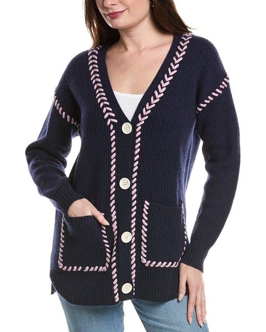 Johnny Was Blue The Solid Whipstitch Cardigan