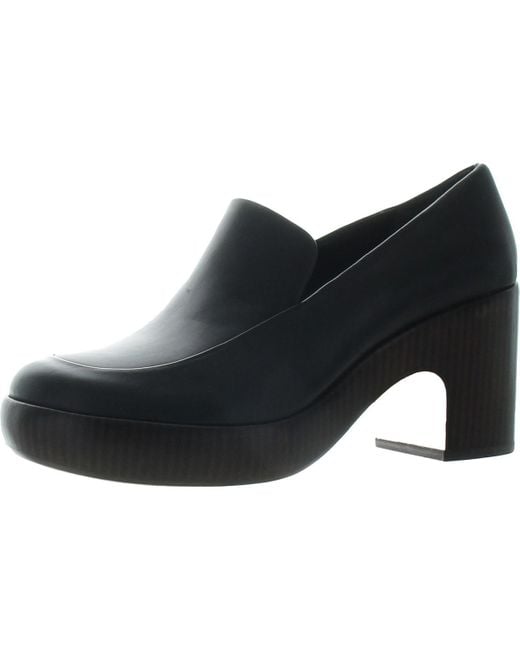 Vince Black Block Heel Leather Clogs