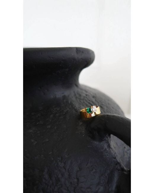 Chansuttpearls Black The Emerald Statement Ring