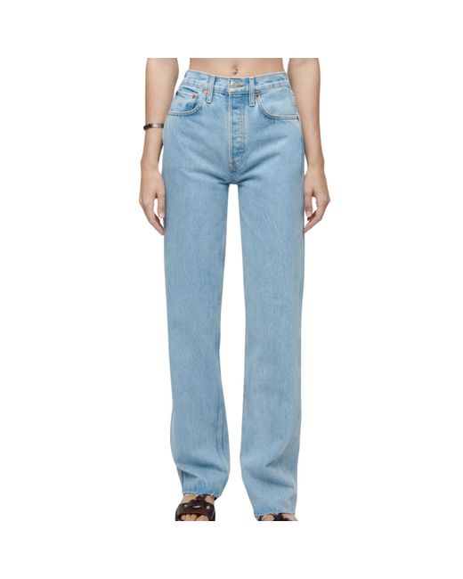 Re/done Blue 90's High Rise Loose Jean