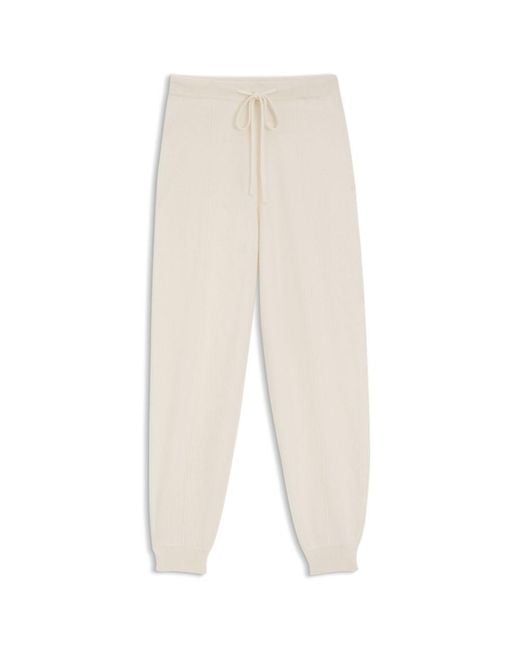 Boss Natural Cashmere Tracksuit Bottoms With Cuffed Hems