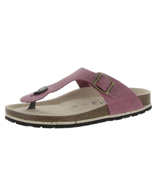 Sanita Brown Bora Bora Leather Slip-on T-strap Sandals