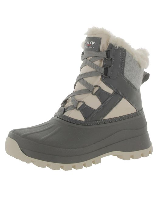 Cougar Shoes Gray Fury Faux Leather Cold Weather Winter & Snow Boots
