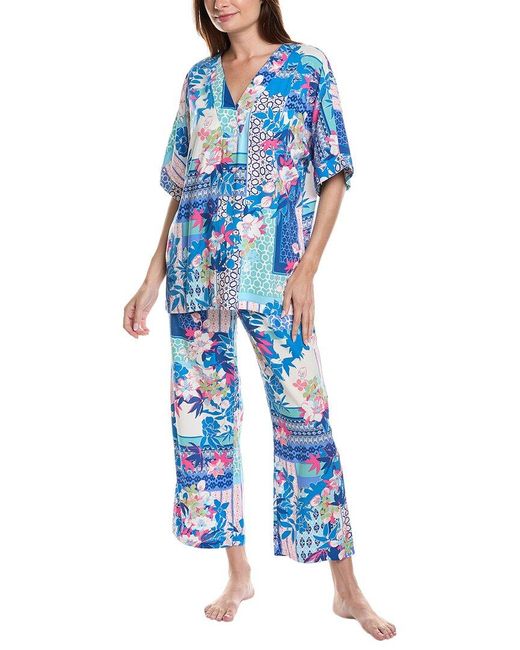 N Natori Blue 2pc Pajama Set