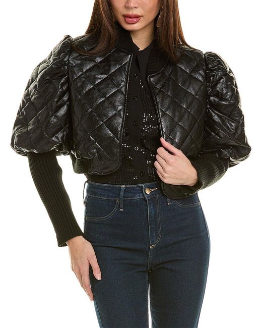 Gracia Black Quilted Cropped Jacket