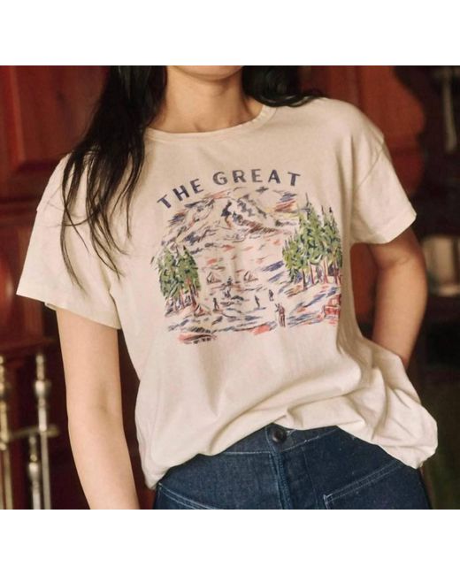 The Great Natural The Boxy Crew Woodsy Trail In Washed White