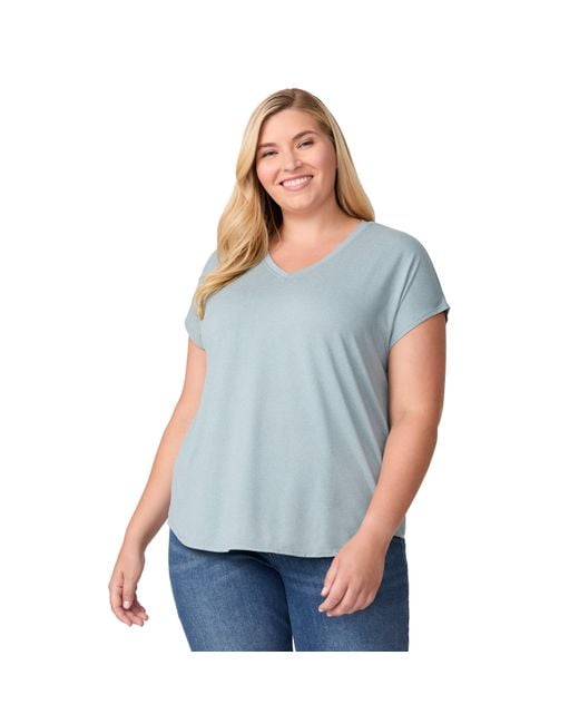 Free Country Blue Plus Size Microtech Chill B Cool Tee
