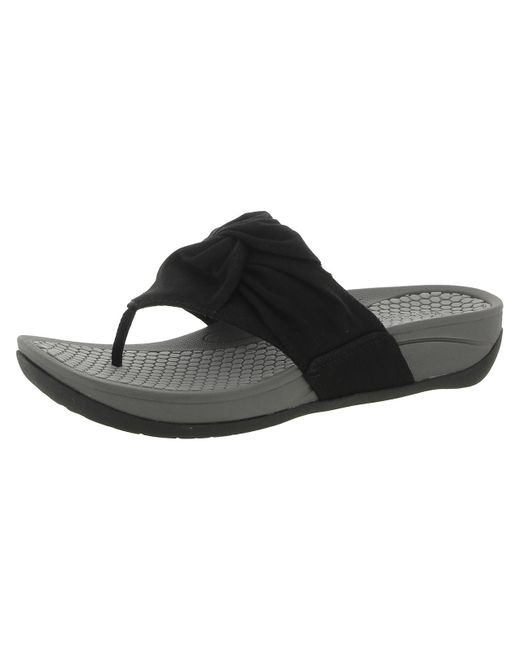 BareTraps Black Daran Open Toe Slip On Wedge Sandals