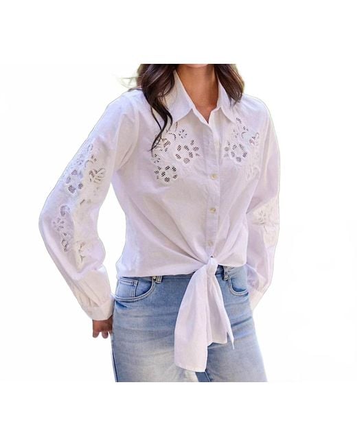Karen Kane Purple Tie Front Top