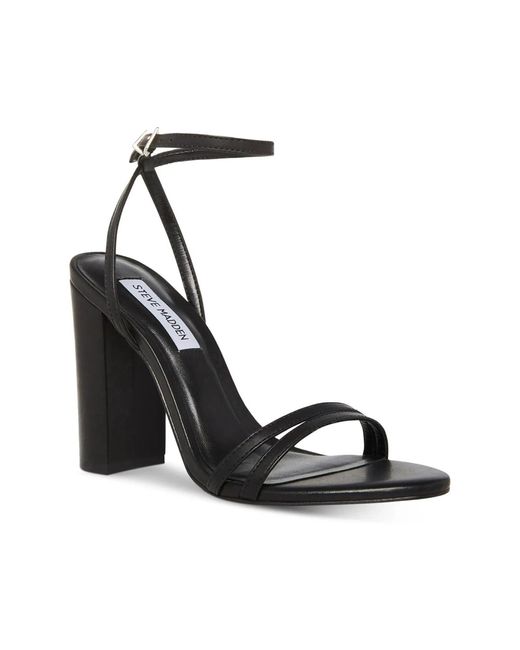 Steve Madden Black Candid Cand13S1 Sandal Leather Block Heel Gbnc656