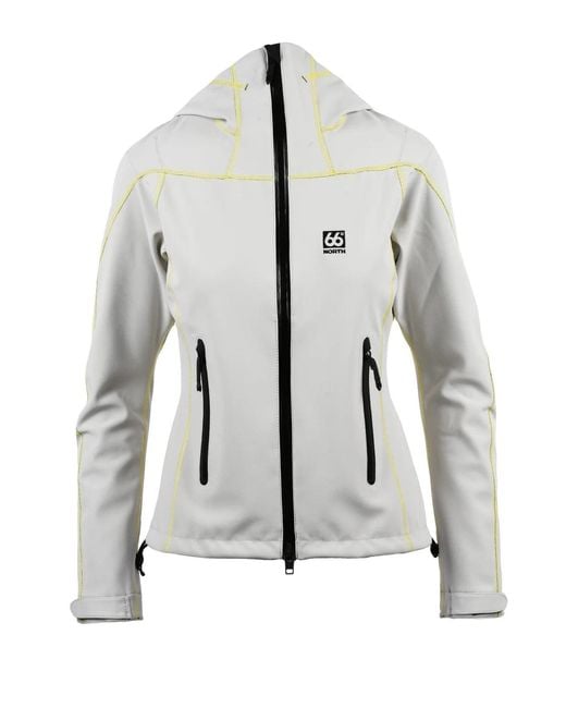 66 North White Light Polyester Technical Coat