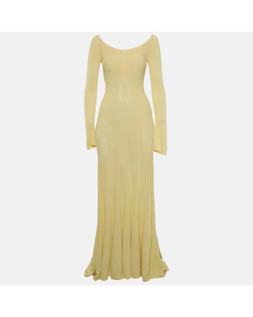 Jacquemus Women's Yellow Knit La Robe Maille Valensole Maxi Dress Jacquemus Women's Yellow Knit La Robe Maille Valensole Maxi Dress