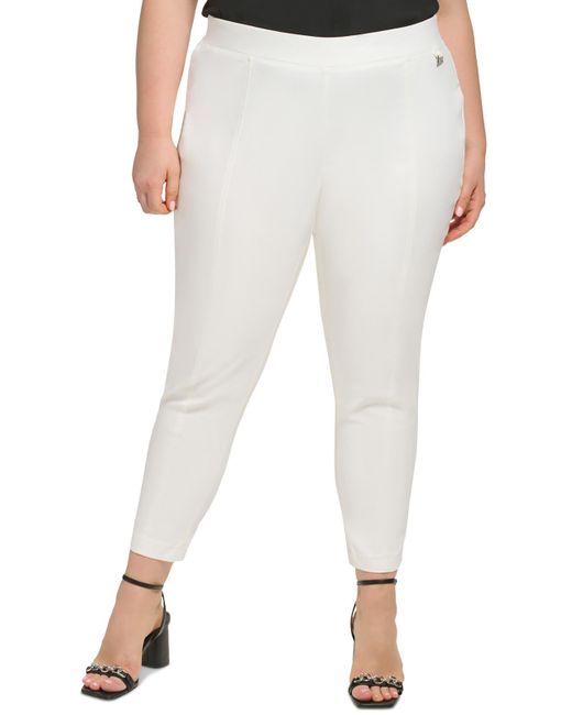 Calvin Klein White Plus High Rise Logo Skinny Pants