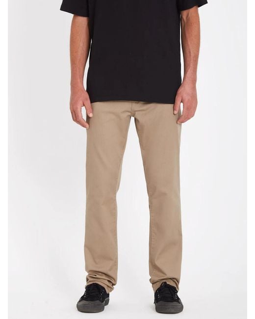 Volcom Black Frickin A1112306-30 Chino Pants Khaki Cotton Stretch Trouser Mxx33 for men