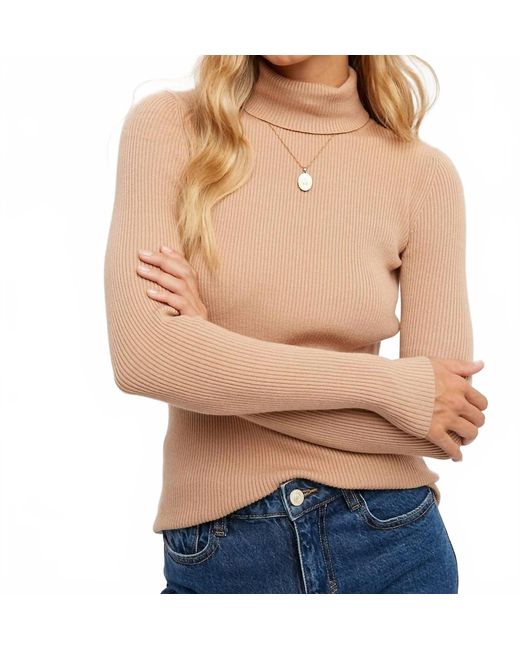 Bluivy Natural Essential Rib Turtle Neck Pullover