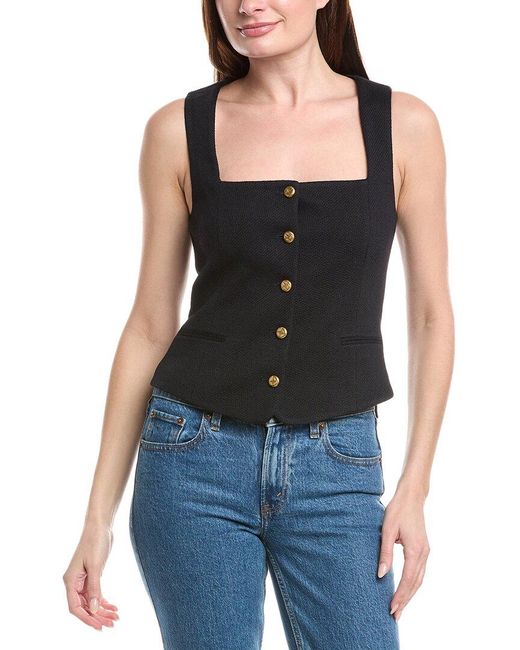 Rag & Bone Black Marianna Wool-Blend Vest