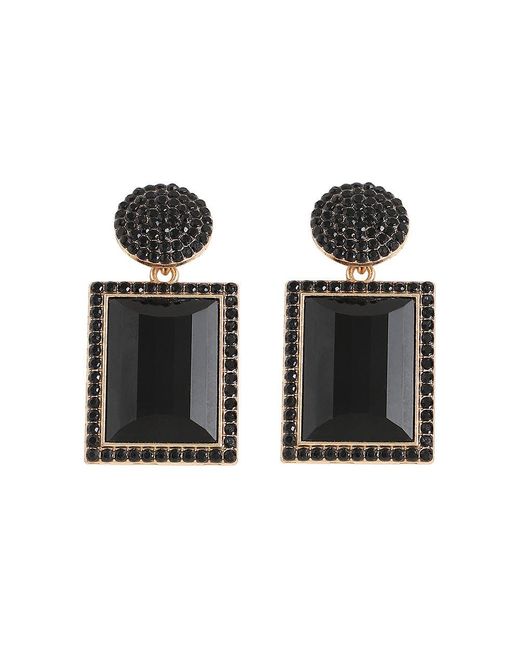SOH Black Embellished Geometric Drop Earrings