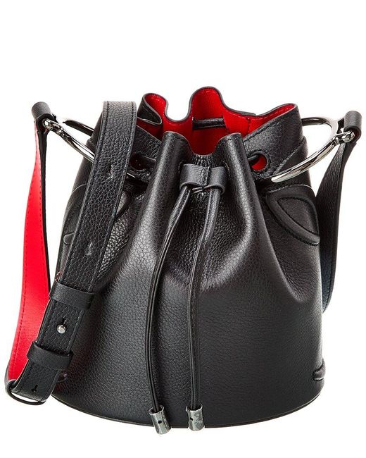 Christian Louboutin Black By My Side Leather Bucket Bag