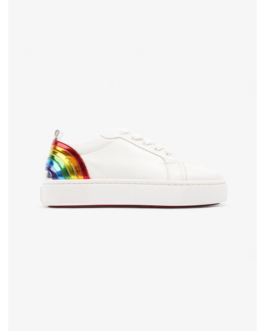 Christian Louboutin White Arkenspeed Rainbow Sneakers / Multicolour Leather