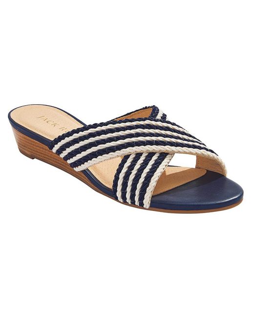 Jack Rogers Blue Dolphin Mini Woven Slip-on Wedge Sandals