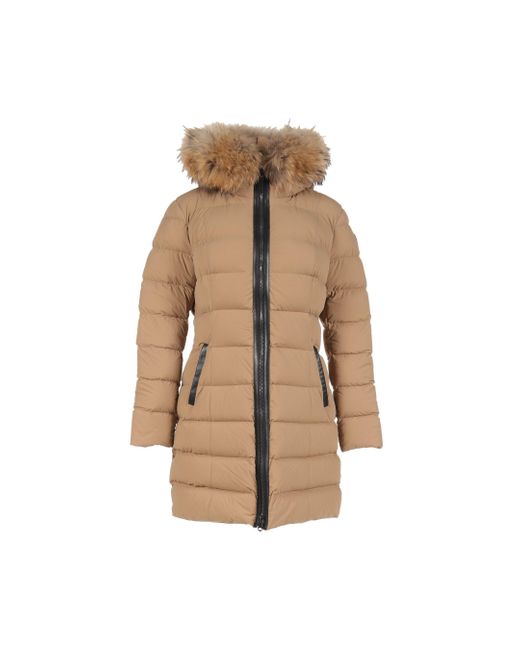 Mackage Calla-f Down Coat Nylon Light Hooded in Natural | Lyst