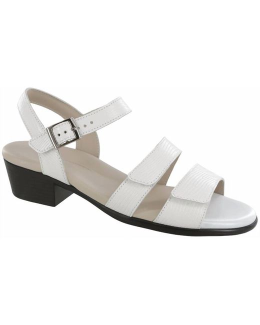 SAS White Savanna Heel Strap Sandal