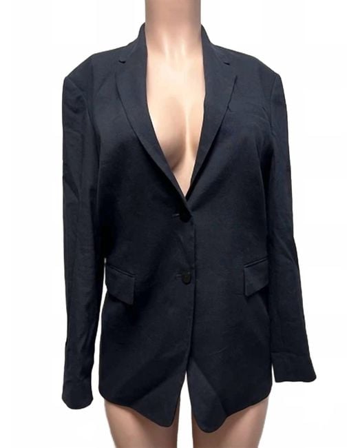 Theory Blue Rolled Sleeve Bf Jacket
