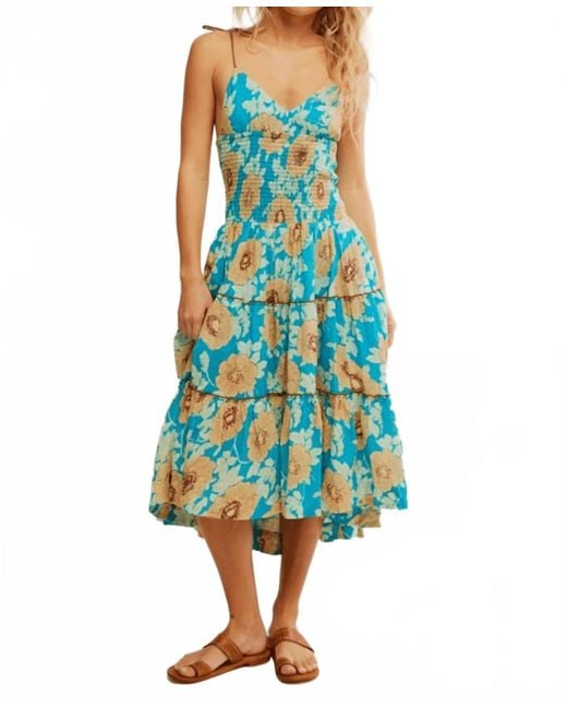Free People Adriel Midi Dress in Blue | Lyst