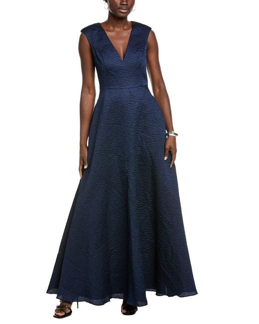 Aidan Mattox Women's Blue Textured Gown