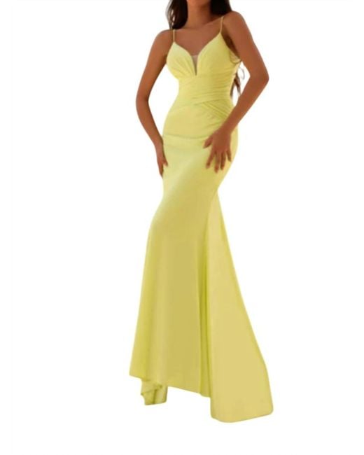 Clarisse Yellow Classic Sweetheart Mermaid Gown