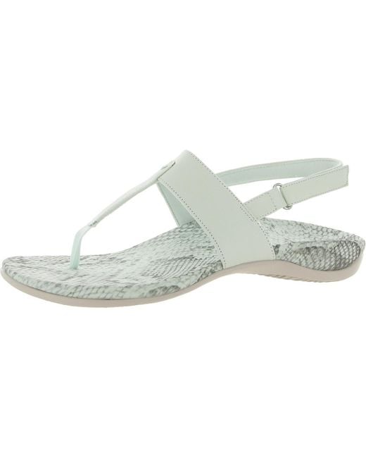 Vionic Green Tala Leather Snake Print Slingback Sandals