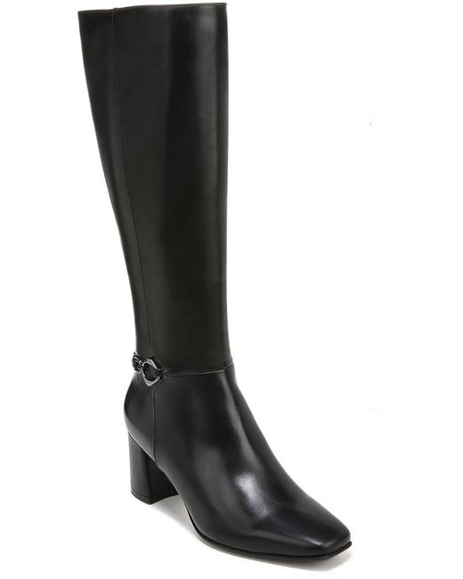 Naturalizer Black Waylon Faux Leather Square Toe Knee-high Boots