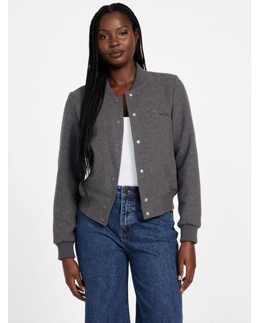 Guess Blue Sophia Flight Crop Jacket