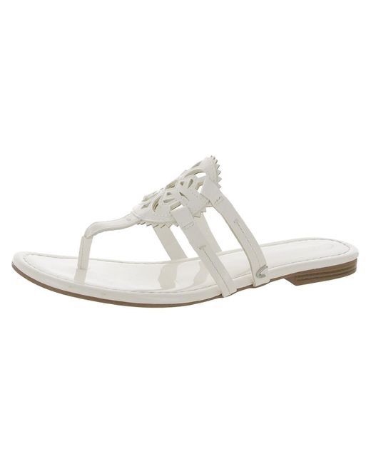 Circus by Sam Edelman White Faux Leather Slip On Slide Sandals