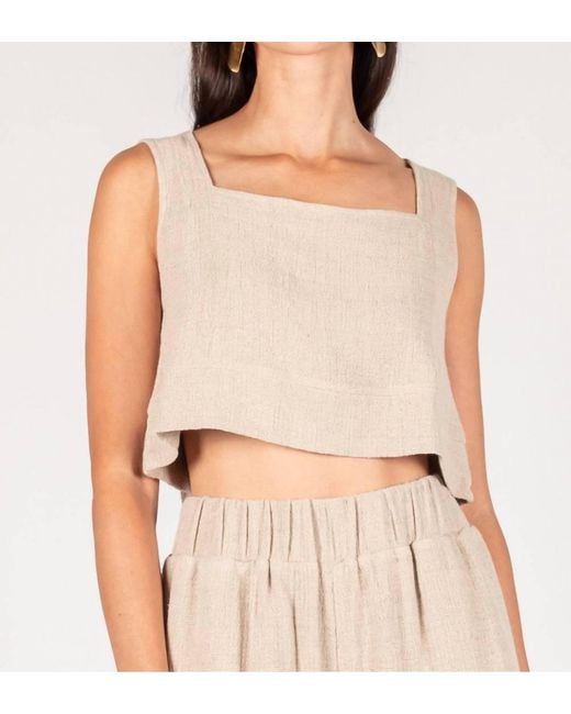 P.Cill Natural Linen Crop Top