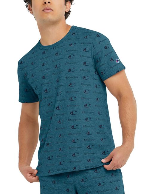 Champion Blue Cotton Regular Fit T-shirt for men
