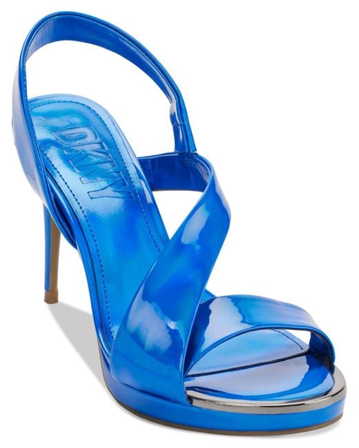 DKNY Blue Diva Iridescent Slip On Heels