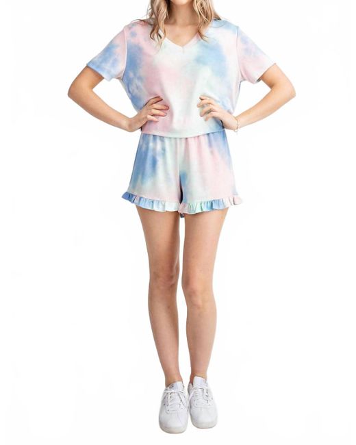 143 Story Blue Tie Dye Short Sleeve Top