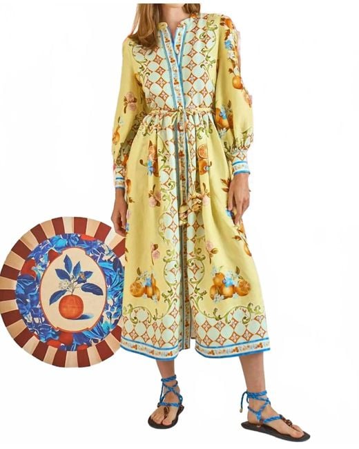 Hunter Bell Yellow Lillian Midi Dress
