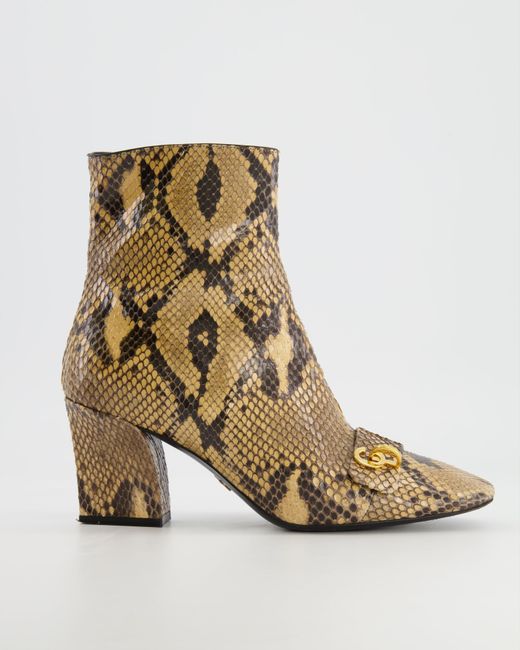 Dior Natural Python Heeled Boots With Gold Cd Logo