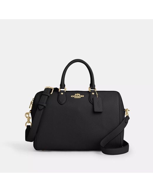 COACH Black Pebbled Leather Satchel Handbag