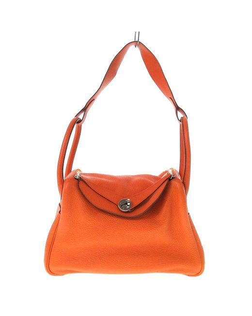 Hermès Orange Lindy Leather Handbag (pre-owned)
