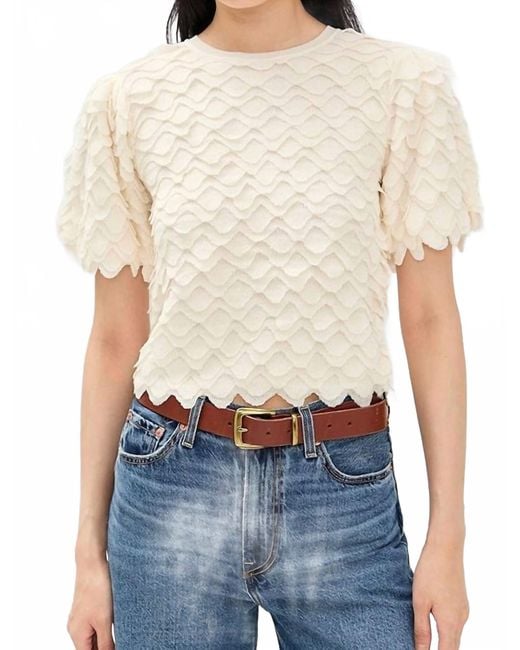 Ulla Johnson Blue Ophelia Short Sleeve Top