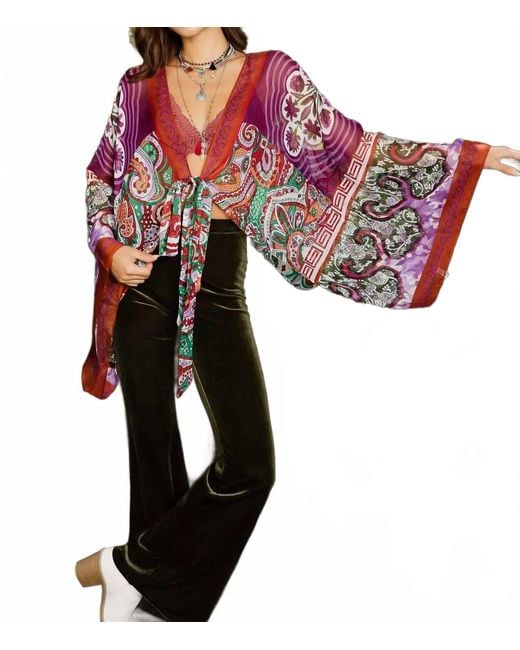 Leto Red Boho Chic Tie Front Wrap