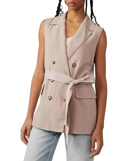 Free People Natural Plus Olivia Notch Collar Business Vest