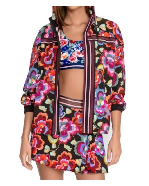 Johnny Was Red Calanthe Full Zip Jacket